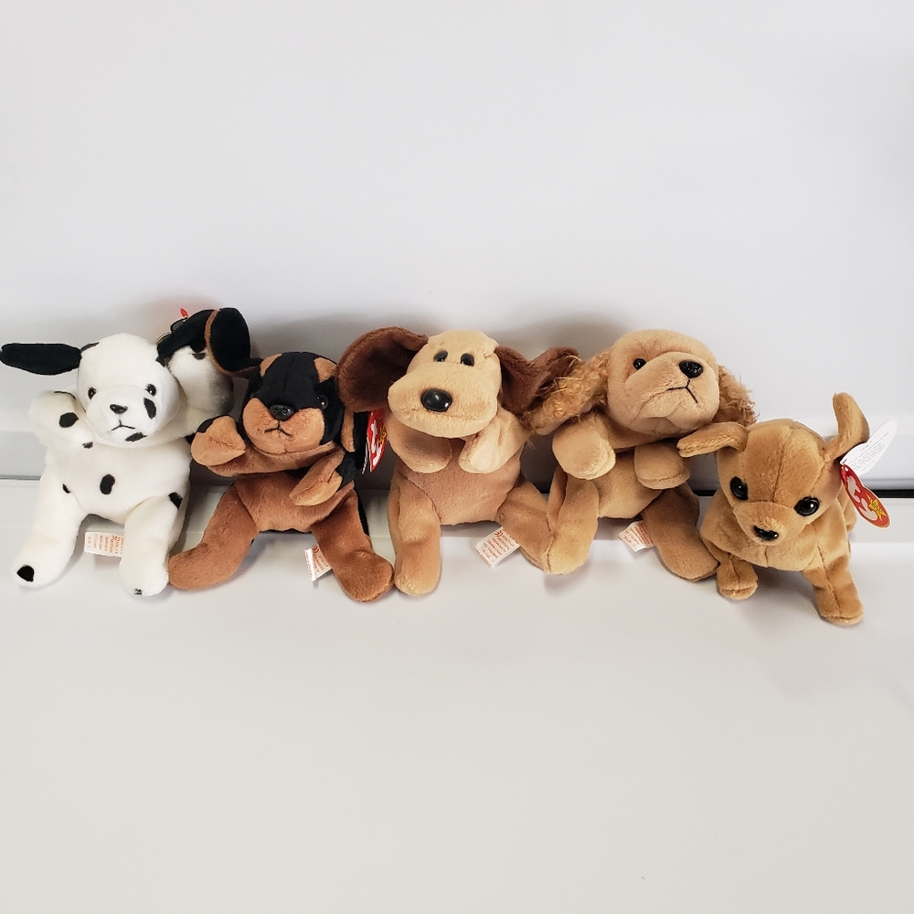 Vintage Ty Beanie Baby Doggy Bundle 5 PC